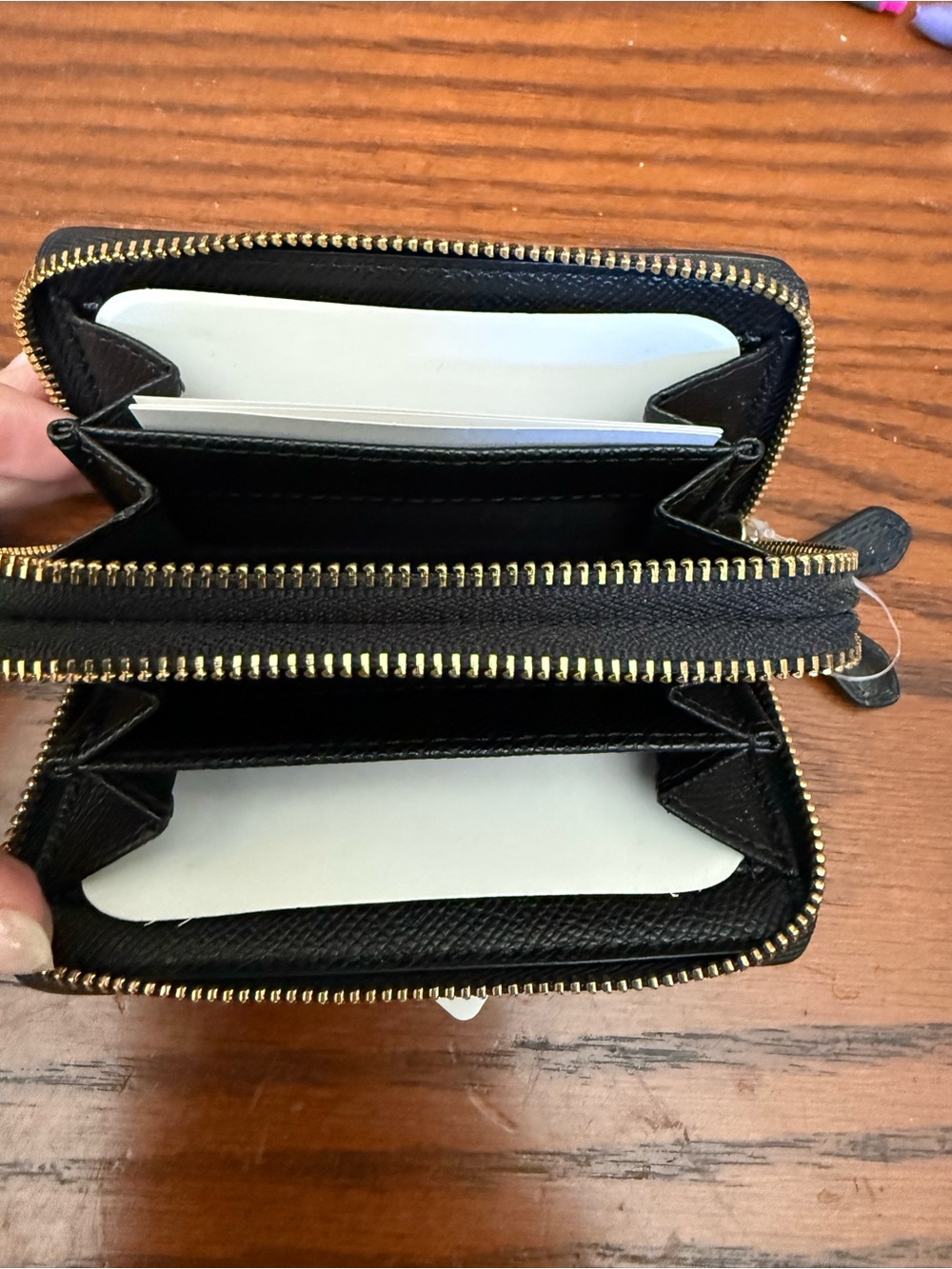 Coach double zip coin purse-black